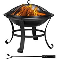 Los mejores  - Yaheetech Brasero Exterior para Jardin Chimeneas de Leña Terraza Estufas de Pie Plegable con Funda Cuenco para Hogueras…